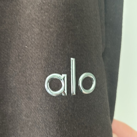 ALO Yoga Accolade Straight Leg Sweatpants Pull On Lounge Wear Dark Brown Size S - Picture 3 of 4